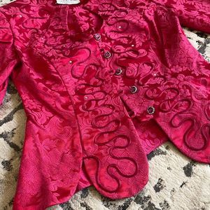 Vintage Nah Nah Collections Hot Pink Embellished Blazer Womens 6